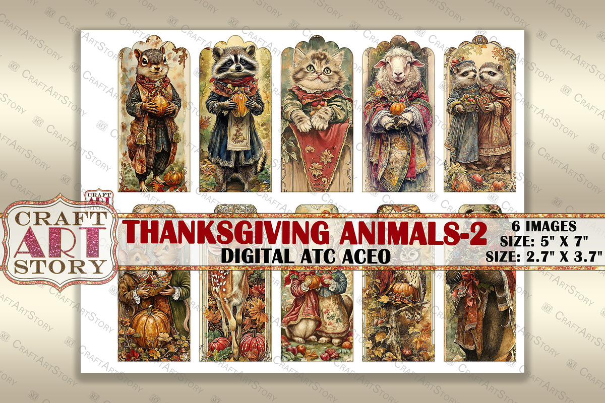 Thanksgiving animals-2 picture, a Decorative Illustration by CraftArtStory (Photo 3 of 3)