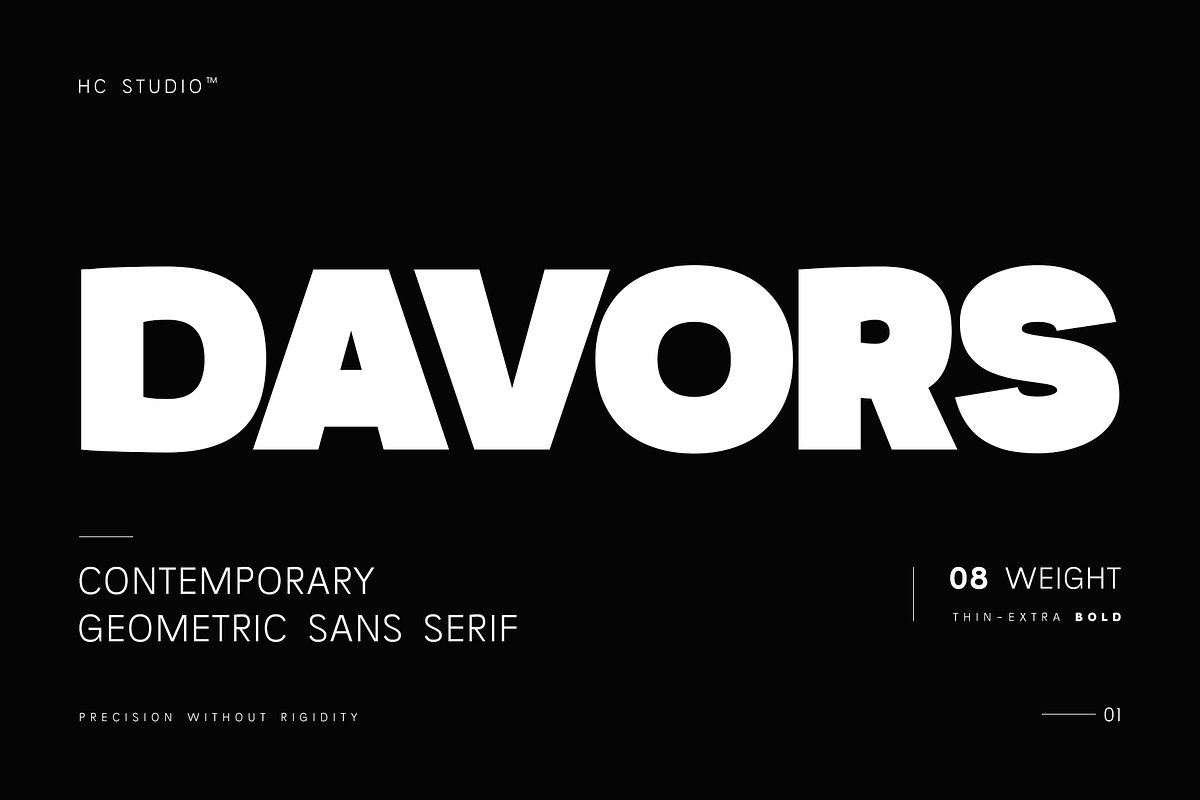 Davors - Geometric Sans Serif, a Sans Serif Font by Hasbi Creative (Photo 1 of 15)