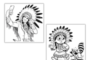Funny Native Americans Coloring Book, a Person Illustration by Sourcedigi (Thumbnail 2 of 3)