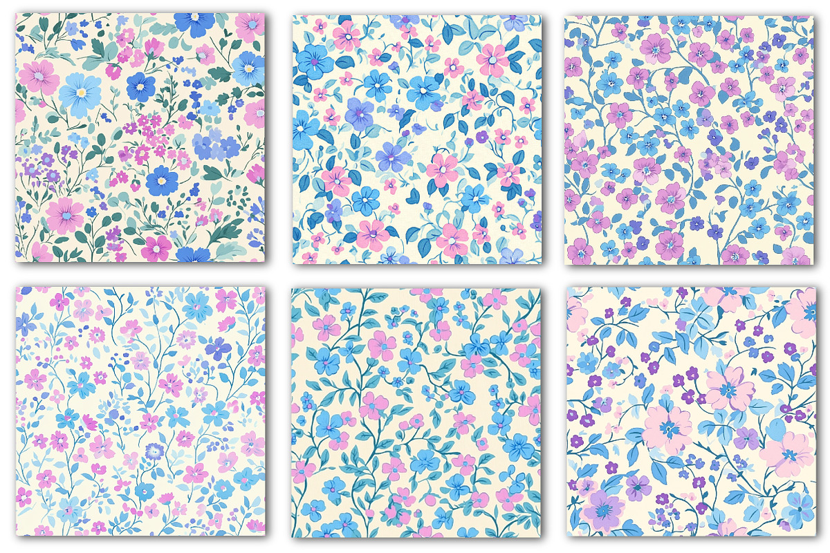 Ditsy Floral Seamless Patterns, a Texture Illustration by Dream Creation (Photo 4 of 6)