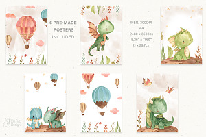 CUTE DRAGONS. Watercolor Collection