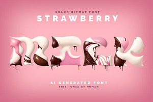 Strawberry Milk - Color Bitmap Font, a Symbol Font by Gleb Guralnyk