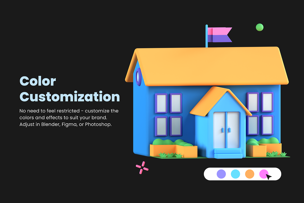 3D Learning Icons, a Characters & Person 3D Model by Flat Icons (Photo 3 of 8)