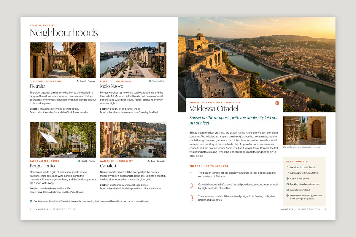 City Travel Guide Brochure Template, a Brochure Template by BrandPacks