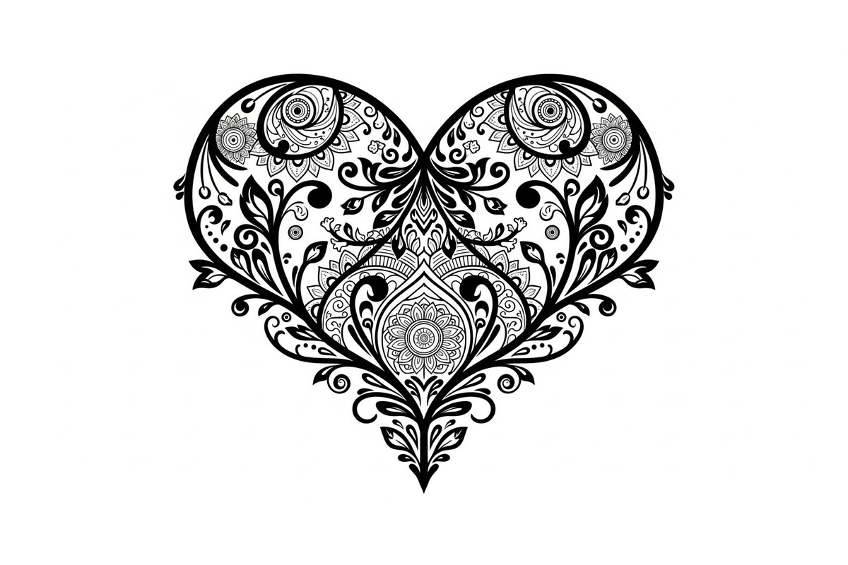 Ornamental Heart Silhouette Bundle, an Illustration by jahid234 (Photo 31 of 31)