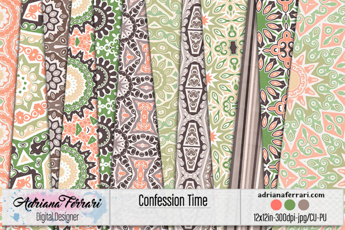 Confession Time Papers 3, a Pattern Graphic by Adriana Ferrari (Photo 1 of 5)