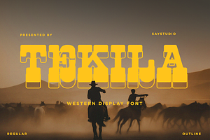Tekila - Western Display Font, a Slab Serif Font by Say Studio