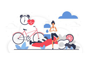 Healthy life activities cloud, a Food Illustration by Lemberg Vector