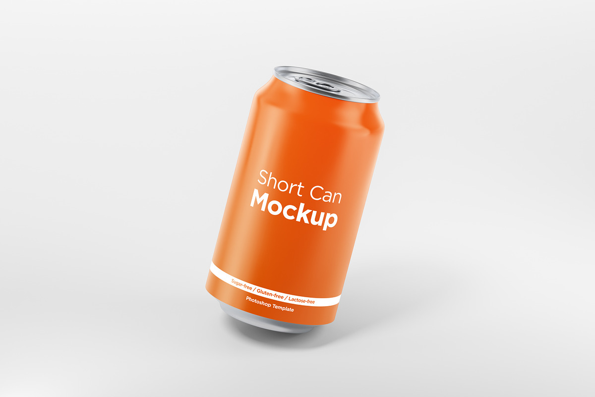 6 Short Aluminum Cans Mockup Pack, a Cups & Container Mockup by DreamVisuals (Photo 4 of 7)