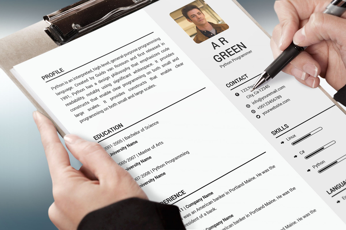 Clean Resume/CV, a Resume Template by designvillage (Photo 6 of 12)