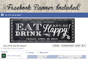 Eat Drink Be Happy Chalk Invite, a Flyer Template by SkyvaraSupply (Thumbnail 2 of 3)