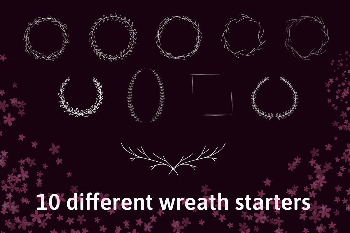 Wreath maker kit for Procreate, a Brush Add-On by Littlefield Design (Photo 7 of 14)