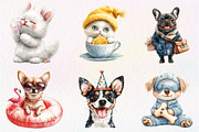 Quirky Dog and Cat Clipart, an Illustration by CreationArt (Thumbnail 3 of 6)