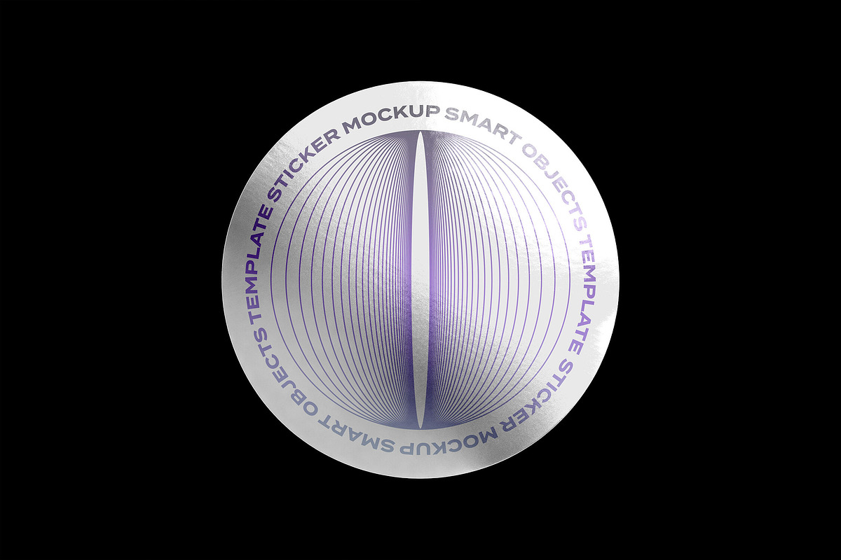 Round Glossy Metallic Sticker, a Pens & Pencil Mockup by Design Squad (Photo 2 of 3)