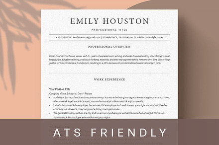 ATS Friendly Resume Template, a Resume Template by UX-group