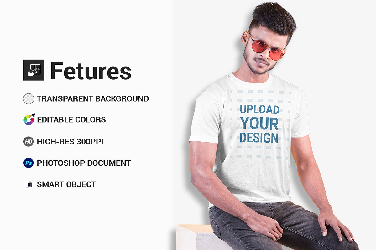 Male t-shirt Mockup-V-2-002, a Shirt Mockup by designvillage (Photo 2 of 6)