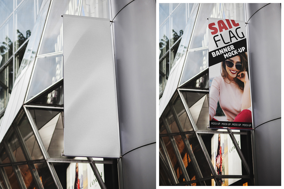 Vertical City Banner Mock-Up, a Print Template by Dikarte.Store (Photo 2 of 6)