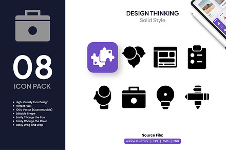 Design Thinking Solid Icons