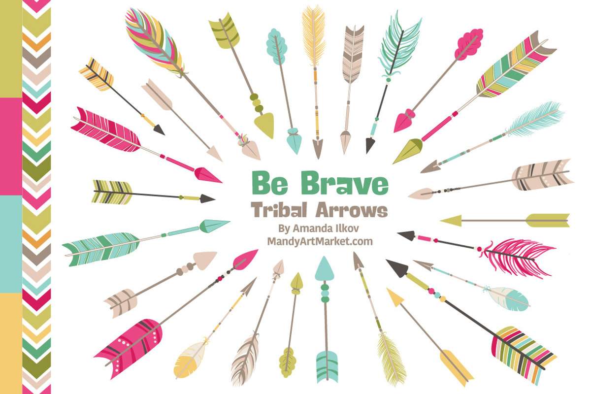 Bohemian Arrows Clipart & Vectors, an Illustration by Amanda Ilkov (Photo 1 of 4)