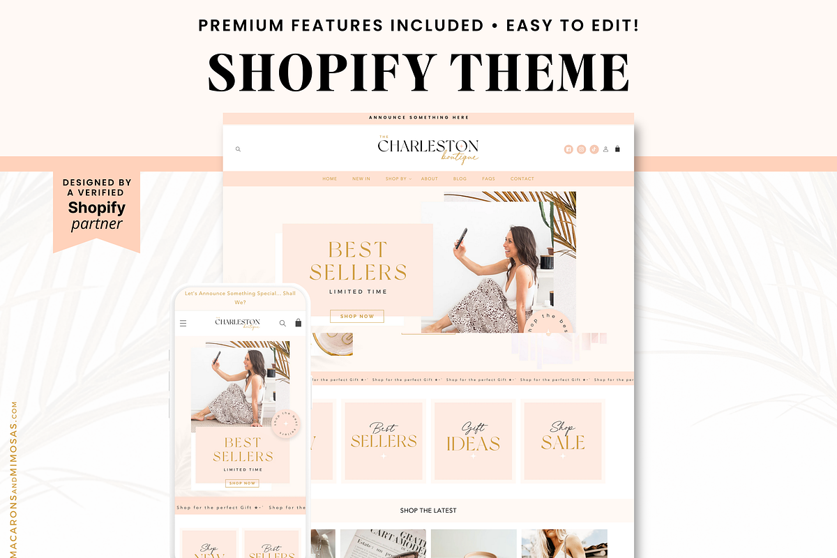 Shopify Theme Pink Fashion Boutique, a Shopify Template by Macarons and Mimosas (Photo 1 of 10)