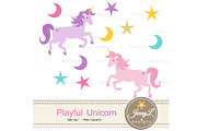 Unicorn Digital Papers & Clipart, a Pattern Graphic by JennyL Designs (Thumbnail 2 of 6)