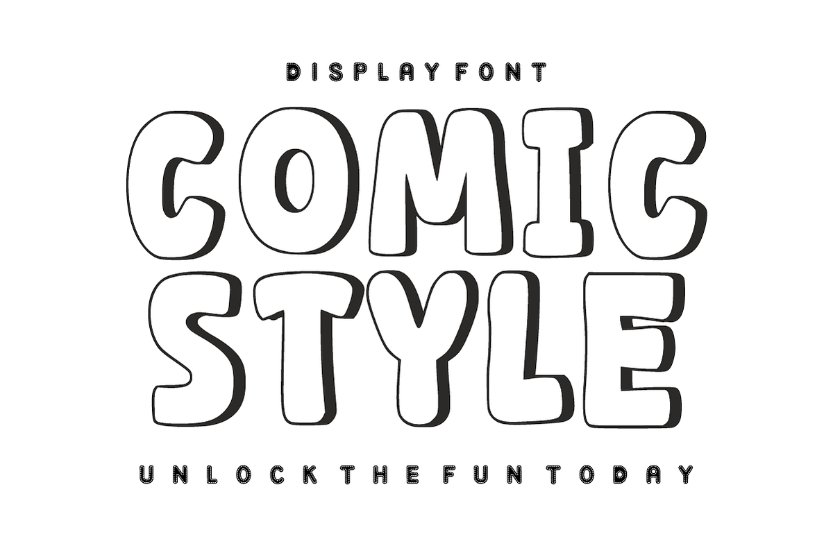 Retro Outline – Cartoon Outline Font, a Handwritten Font by KiddoGlyphs Studio (Photo 2 of 5)