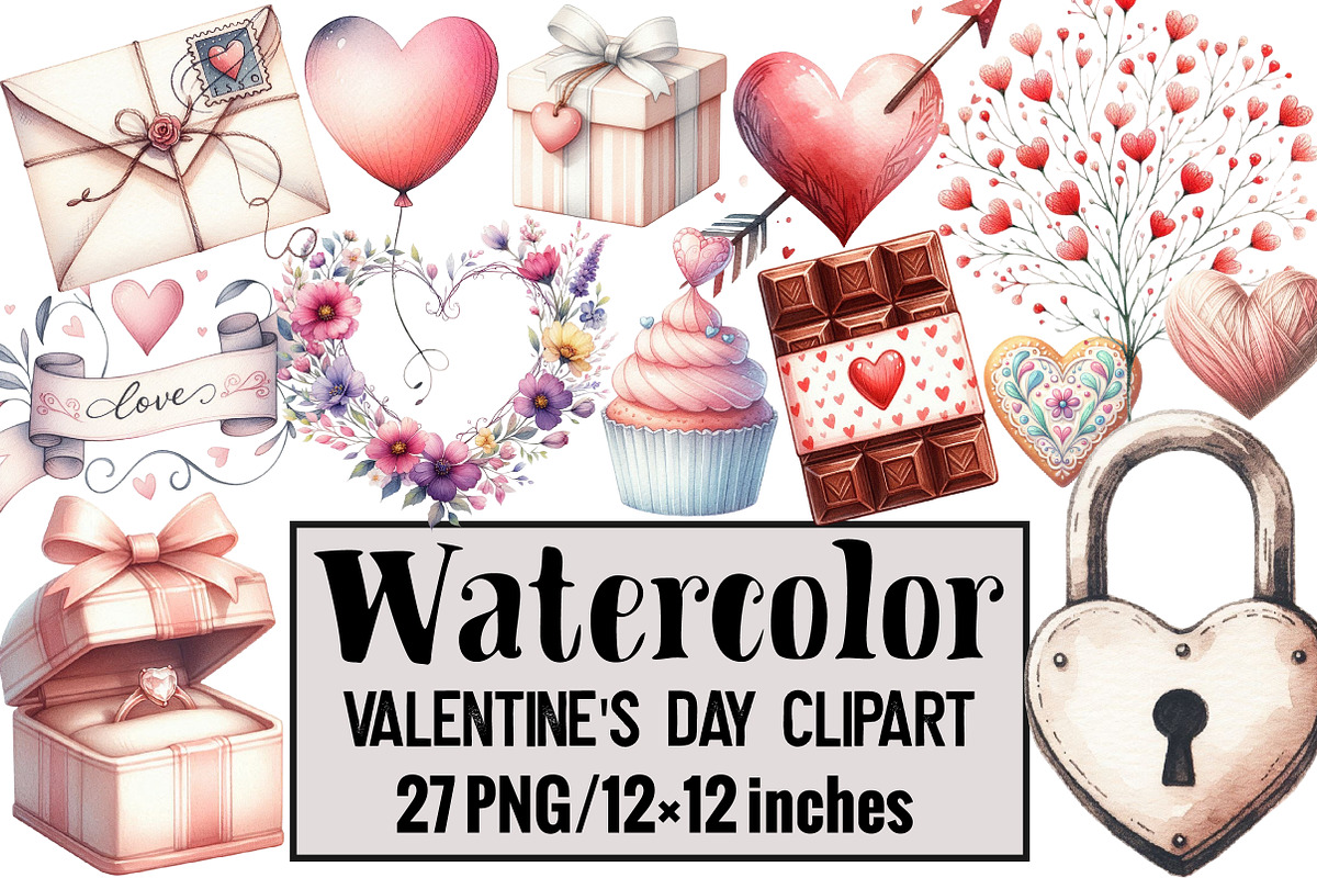 Valentine's Day Clipart, an Illustration by Design Market (Photo 1 of 3)