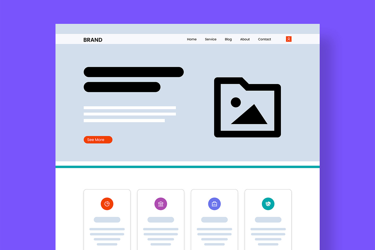 Modern Responsive Website Wireframe, a Wireframe Template by MightyDesign (Photo 2 of 9)
