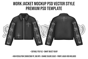 Work Jacket Mockup PSD Vector Style, a Hoody Mockup by std.badboy (Thumbnail 1 of 4)