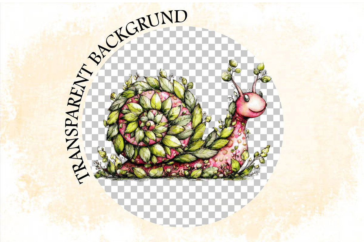 Whimsical Spring Snail Clipart Bundl, an Illustration by SVGArt (Photo 6 of 9)