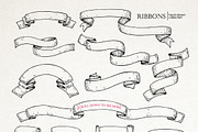 Ribbon Banners. Big Hand Drawn Set., a Graphic by Epine (Thumbnail 2 of 3)