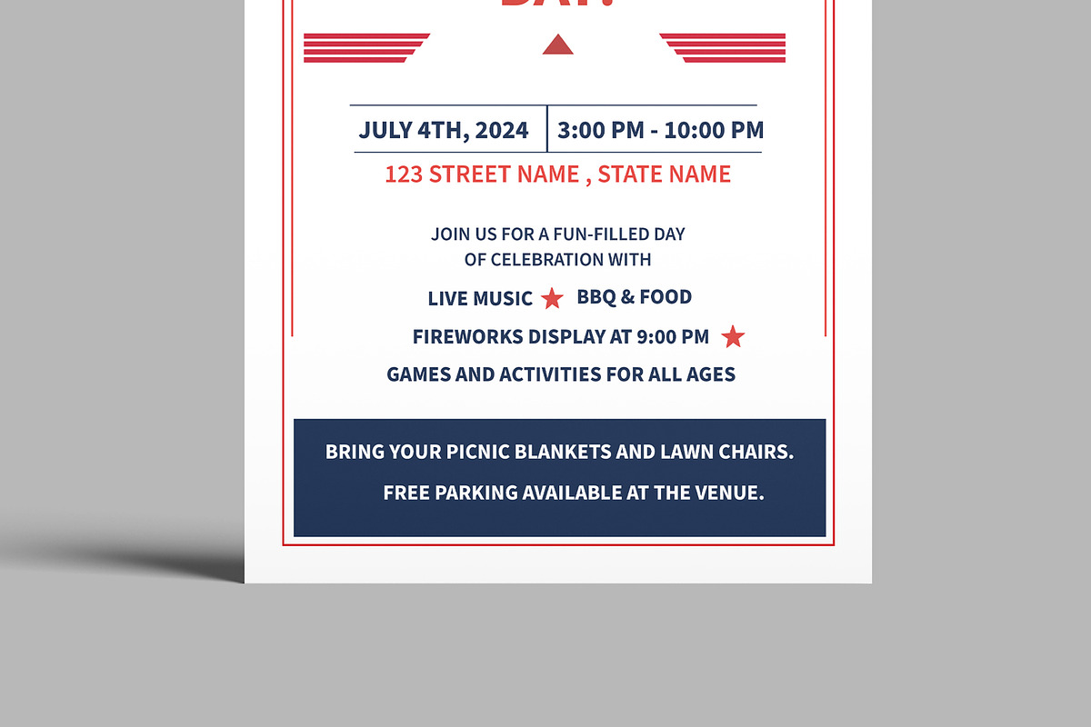 Fourth Of July Flyer Template, a Flyer Template by MightyDesign (Photo 5 of 8)