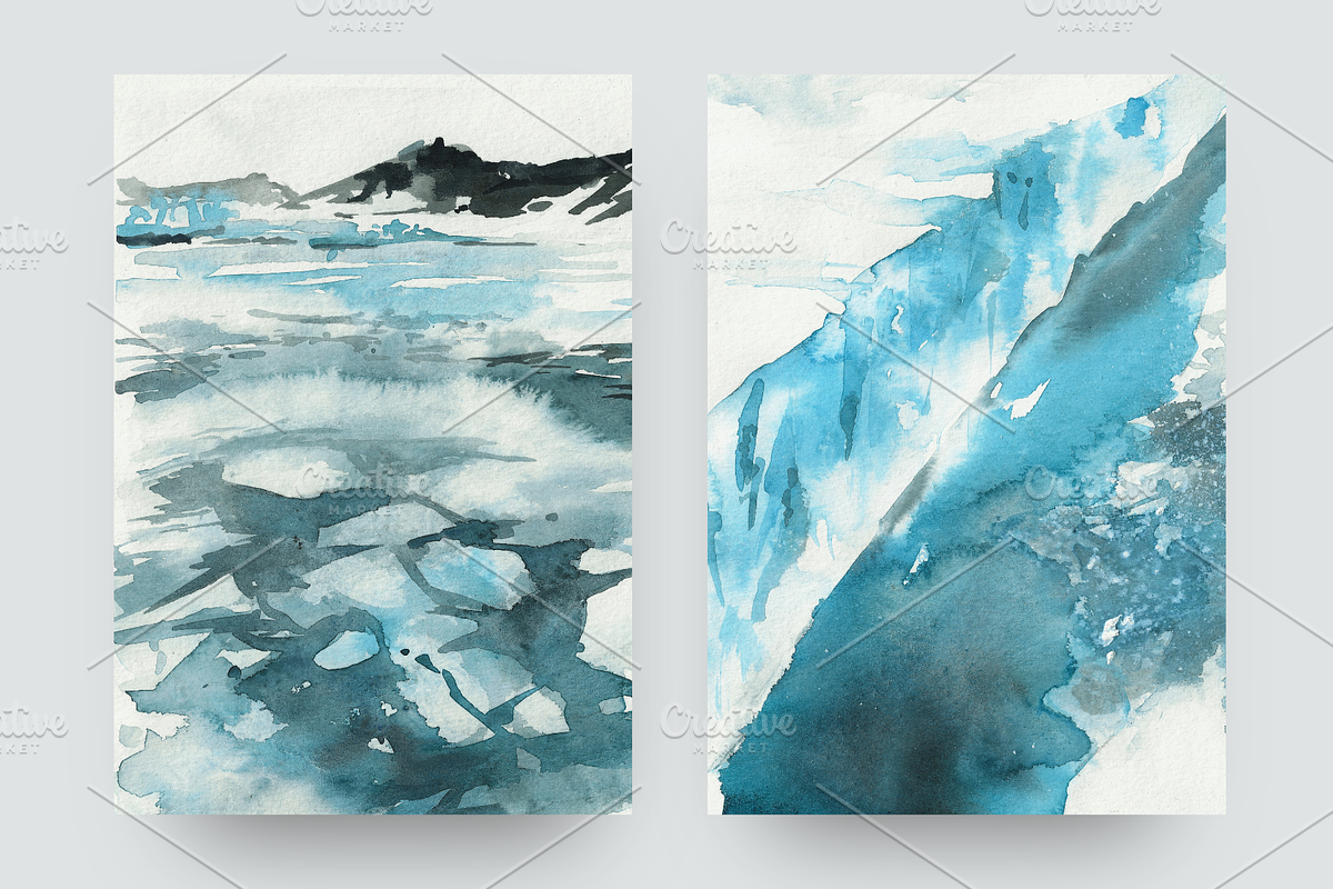 Arctic landscapes abstract paintings, a Texture Illustration by Kolorata Art (Photo 4 of 7)