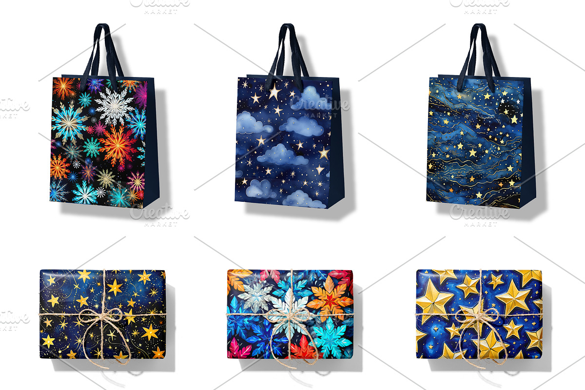 Christmas star patterns., a Pattern Graphic by KENO Mascots (Photo 4 of 4)