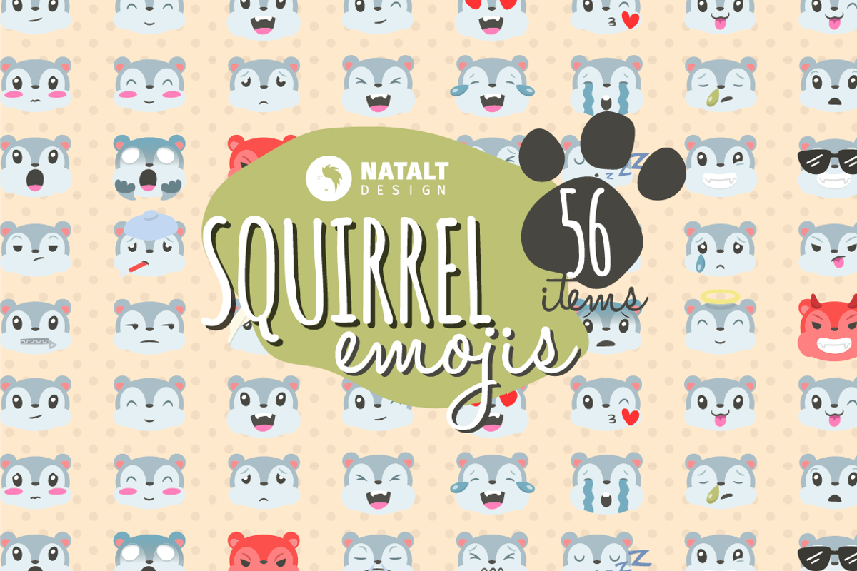 Squirrel Emojis, an Emoji Icon by NatBurger (Photo 1 of 4)