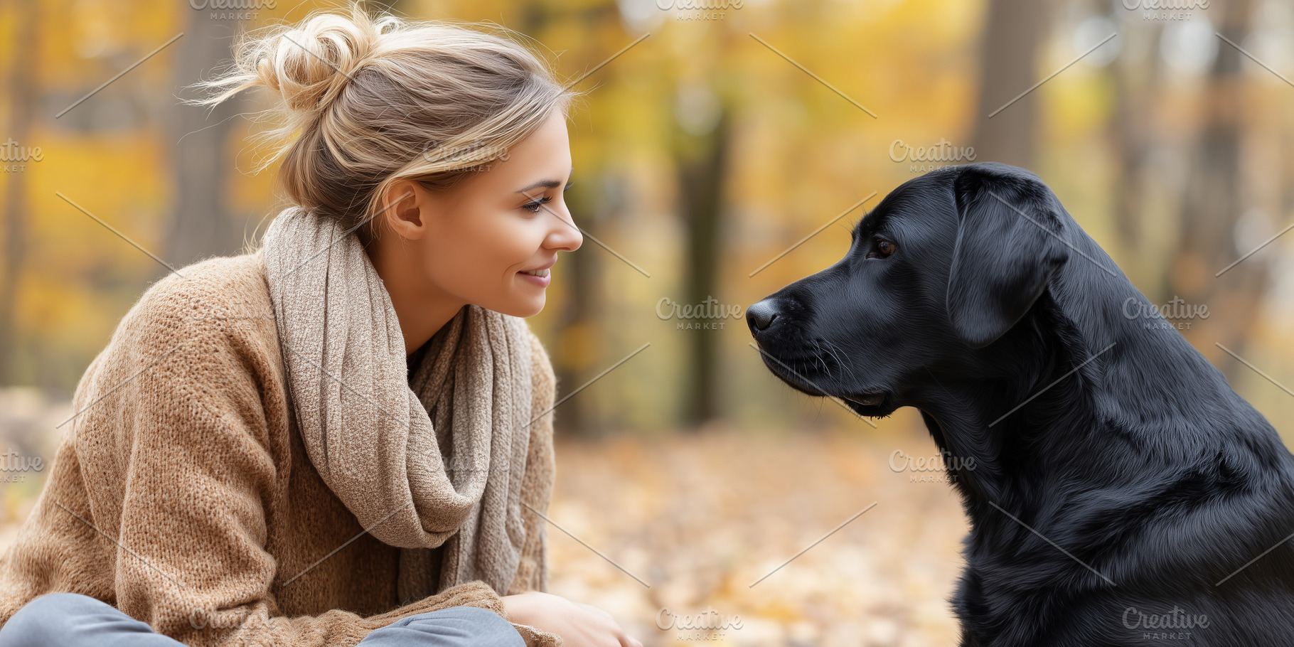 Young woman bonding with her dog, an Animal Photo by MistyDay