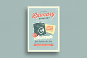 Retro Laundry Services Flyer, a Flyer Template by Guuver (Thumbnail 1 of 3)
