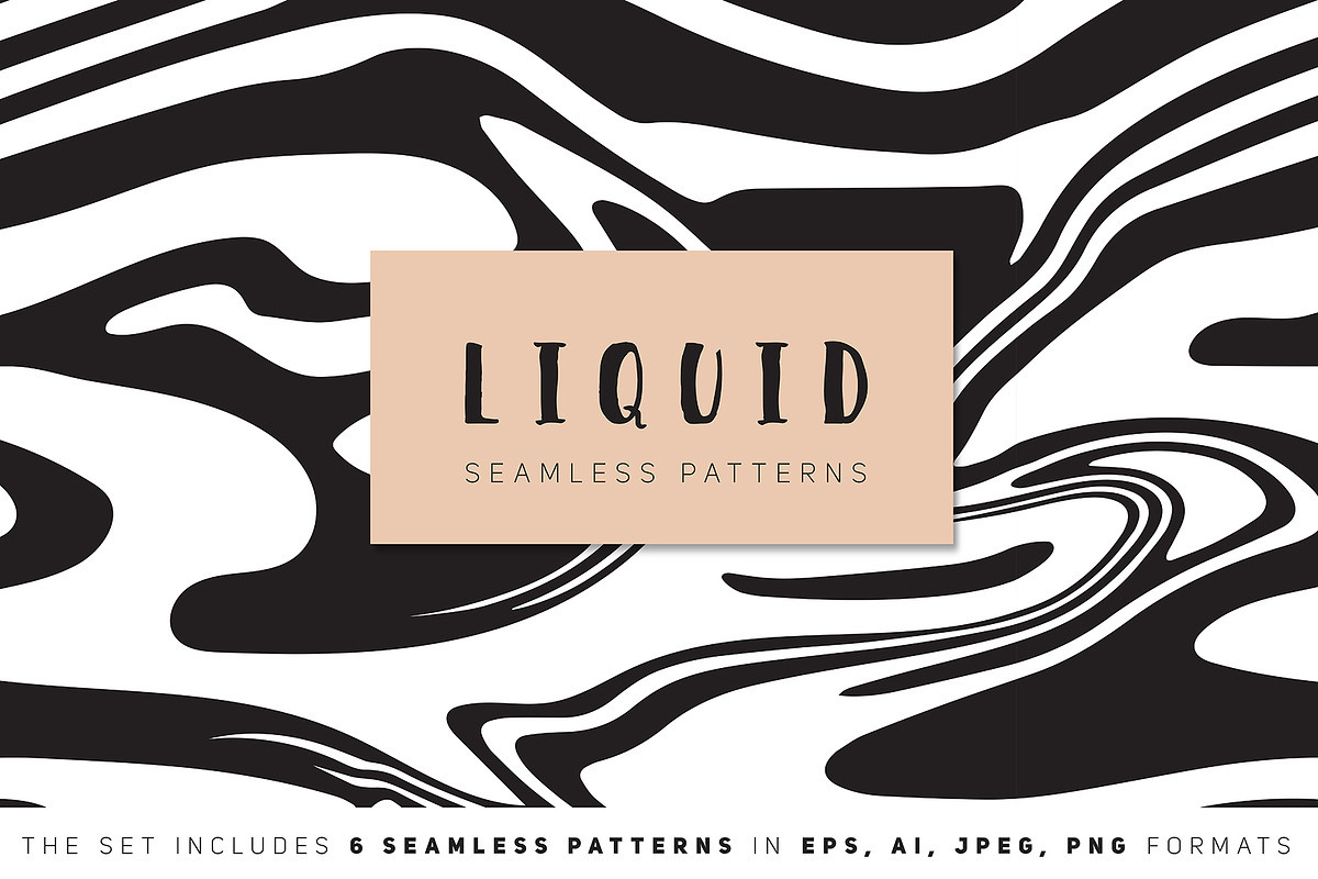 Liquid Seamless Patterns Set, a Pattern Graphic by Curly_Pat (Photo 1 of 5)