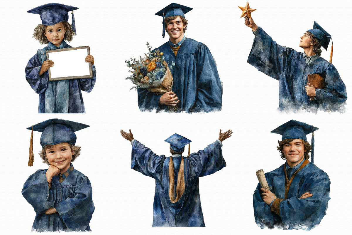 Graduation Boy Clipart, an Illustration by Libby Wishes (Photo 5 of 7)