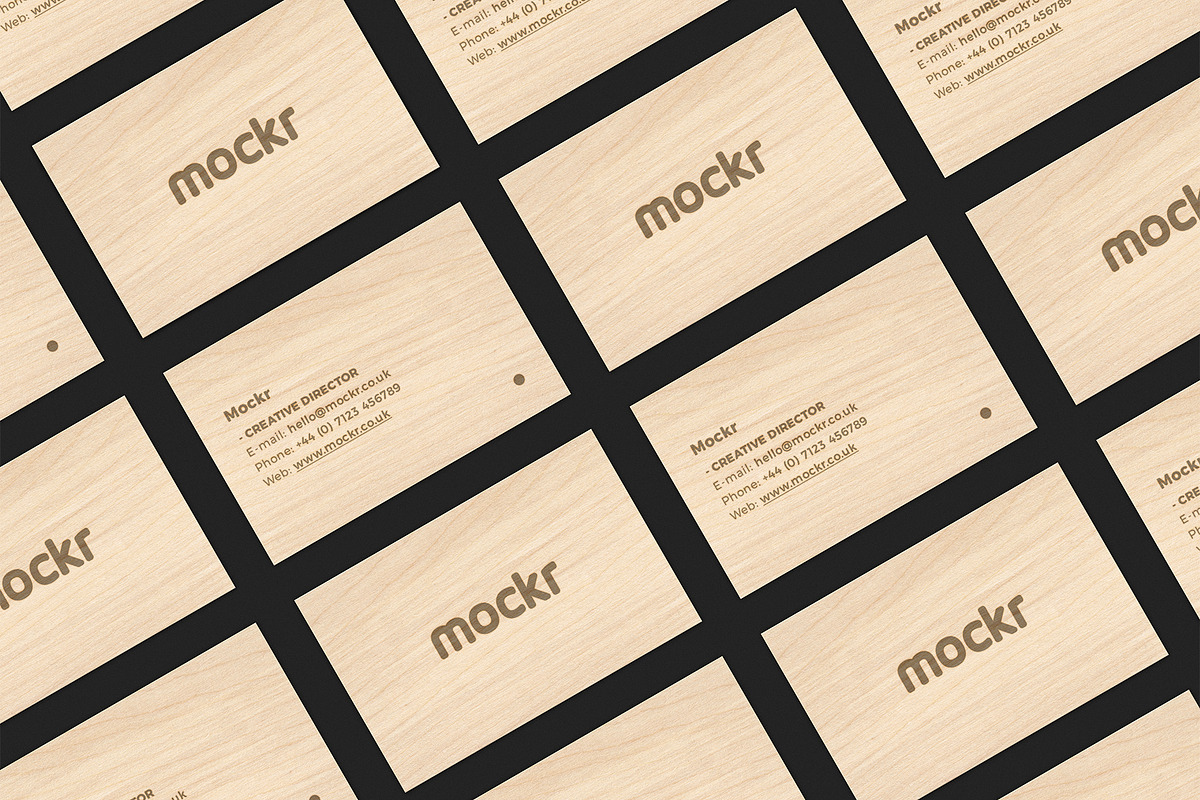Wooden Business Card Mockup PSD, a Print Template by Mokr (Photo 1 of 3)