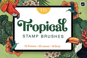 Tropical Stamp Brushes for Procreate