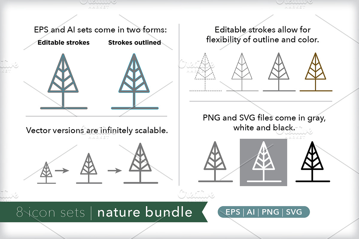 Nature 8-pack icon bundle, an Outline Icon by Picture Window (Photo 2 of 10)