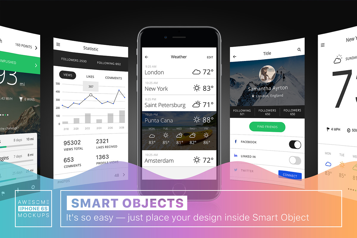 Awesome iPhone 6S Mockups, an iPhone Mockup by Mockups & Illustrations (Photo 5 of 11)