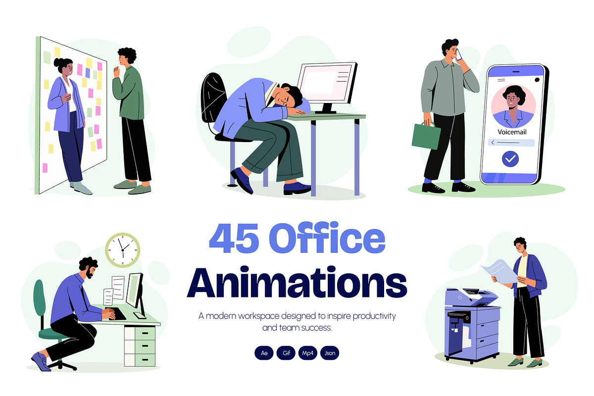 Animated Office Illustration Art Set, a Person Illustration by Brickclay (Photo 1 of 5)