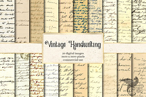 Vintage Handwriting Digital Paper