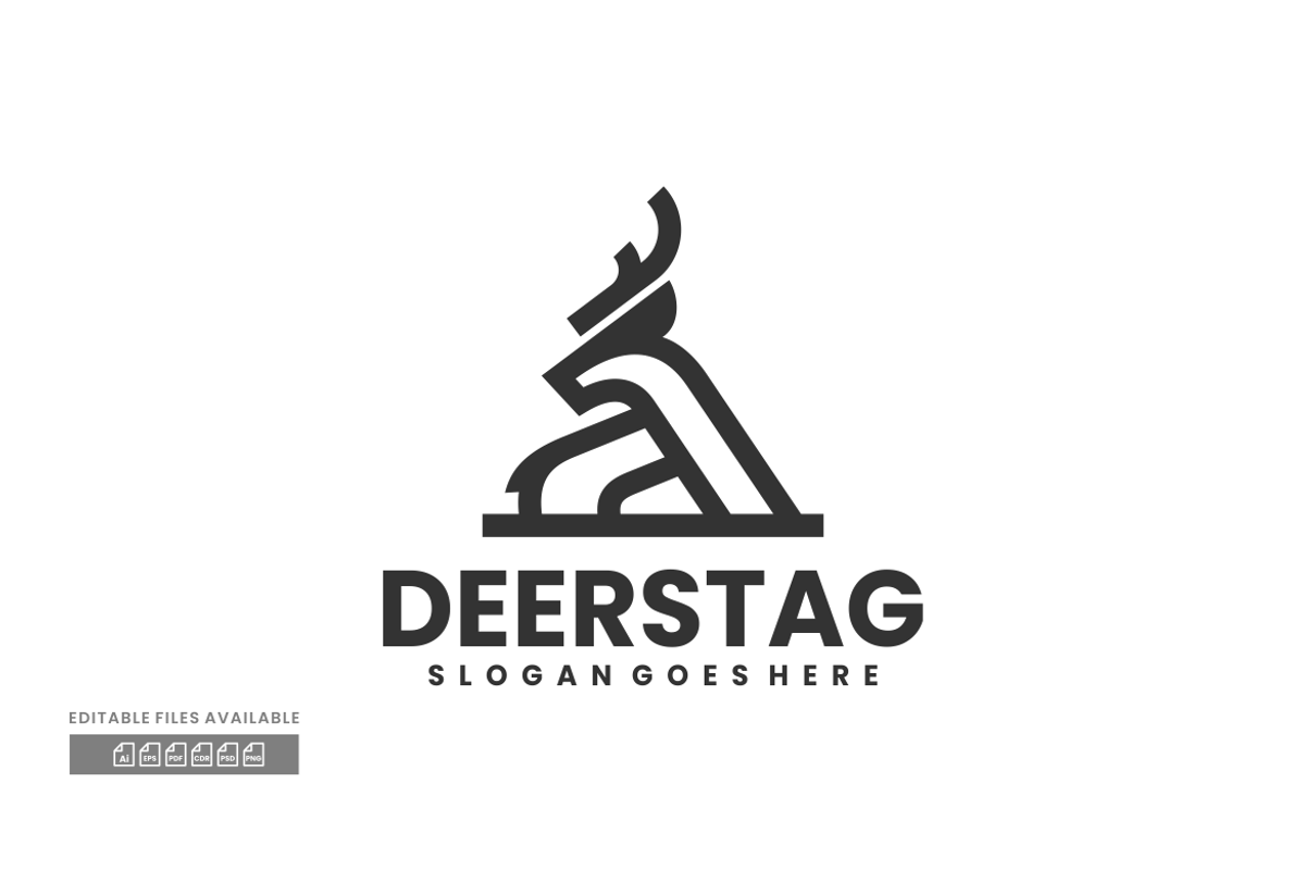Deer Stag Line Art Logo, a Branding & Logo Template by ivan_artnivora