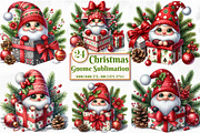 Christmas Gnome Sublimation Clipart, a Seasonal Illustration by Craft Nest (Thumbnail 1 of 5)