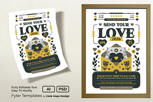 Folk Art Send Your Love Flyer