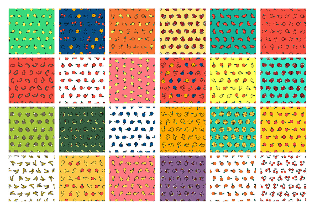 60 Fruit Seamless Patterns, a Pattern Graphic by Lukino (Photo 7 of 9)
