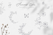 Summer botanical line art, a Decorative Illustration by Summer Nightingale Art (Thumbnail 1 of 12)